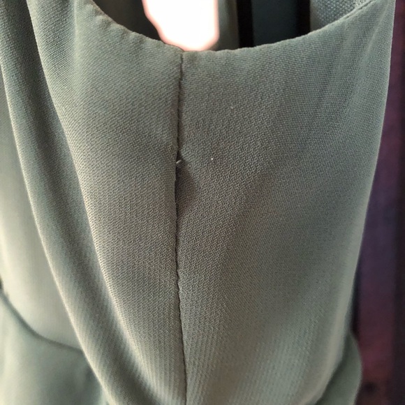 Green chiffon Holiday cocktail dress - Picture 3 of 5